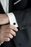 Men Gold & Silver-Toned & Black Circular Cufflink
